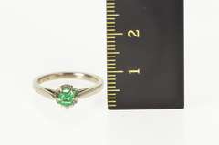 18K White Gold Princess Cut Emerald Gypsy Engagement Ring