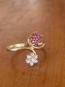 14kt Solid Gold Ruby & Diamond Ring