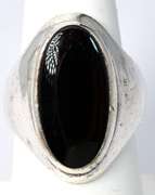Sterling Silver & Black Stone Ring