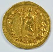Rare Mint State Leo I Roman Gold Solidus, 457-474 AD