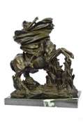 Massive 62 LBS Napoleon Riding Horse Bronze Sculpture