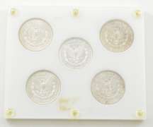 1882-S 1883-CC 1889 1890 1902-O Morgan Silver Dollars Coin Set Slab