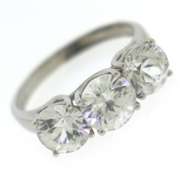 Lovely 10kt WG 3 -Stone CZ Ring