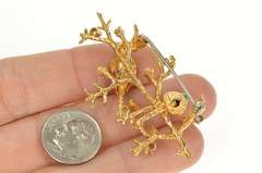 18K Yellow Gold 1960's Enamel Bird Tanzanite Statement Pin/Brooch