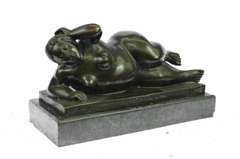 Classic Female Bronze Sculpture on Marble Base Statue