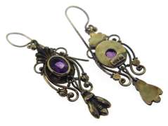 Sterling Silver Amethyst Dangle Earrings
