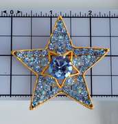 Vintage BSK Five-Pointed Star Brooch With Rhinestones and Stones