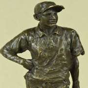 Champion Golfer Tiger Woods Bronze Sculpture