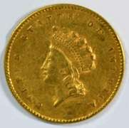 Scarce Near Mint 1855 US Type 2 $1 Gold Piece.