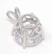 Lovely 14kt WG Cubic Zirconia Solitaire Pendant