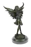 Angel of Love Holding bouquet of roses Bronze Sculpture