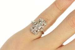 18K White Gold 0.33 Ctw Art Deco Diamond Filigree Engagement Ring