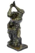 Nude Hercules Victorian Bronze Statue