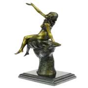 Two Tone Statue Sexy Lady Bronze Sculpture