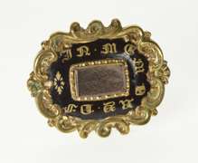 Gold Filled Ornate Victorian Memento Mori Mourning Pin/Brooch