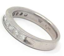Elegant White Gold Princess Cut Channel Set Band