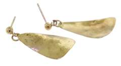 Nice Yellow Gold Triangle Textured Earrings