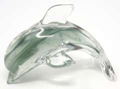 Art Glass Hand Blown Dolphin Statue
