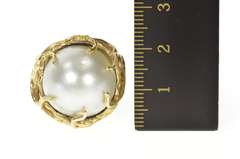 14K Yellow Gold 1960's Pearl Vine Branch Wrap Cocktail Ring