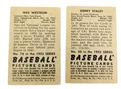 2 Bowman Gum 1952 Baseball Cards