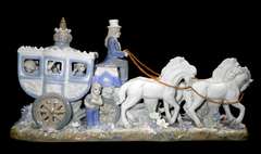 16inc Porcelain Carriage Off to The Ball