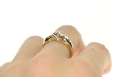 14K Yellow Gold Oval Sapphire Ruby Diamond Flush Statement Ring