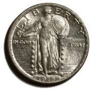 1919 Frosty White Near Unc Standing Liberty Quarter