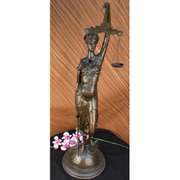 Greek Goddess Blind Justice Bonded Bronze Statue