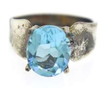 Vintage Sterling Silver Blue Topaz Ring