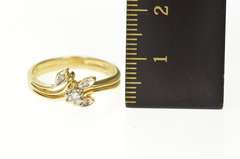 14K Yellow Gold Diamond Leaf Branch Bridal Set Engagement Ring