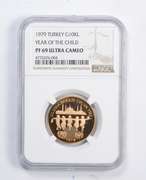PF69 UCAM 1979 Turkey 10,000 Lira Gold Coin - Year Of The Child - NGC