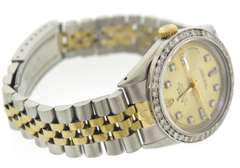 Rolex 2 Tone Datejust 36mm Diamond Dial Watch