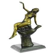 Two Tone Statue Sexy Lady Bronze Sculpture
