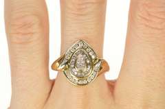 10K Yellow Gold 0.56 Ctw Diamond Pear Channel Statement Ring