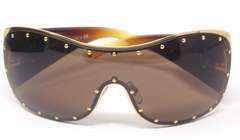 Versace Brown Shield and Gold Sunglasses