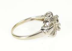 14K White Gold Retro 1950's Diamond Solitaire Engagement Ring