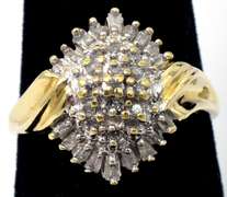 Sparkly Diamond Cluster Ring in Yellow Gold