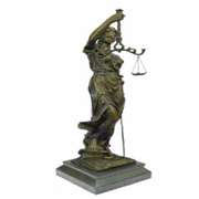 Lady Blind Justice Bronze Statue with Marble Base Sculpture