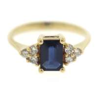 Amazing Yellow Gold Sapphire and Diamond Ring