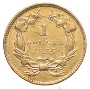 1855 $1.00 Indian Princess Head Gold Dollar