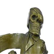 Skeleton Wine Bottle Holder Pure Bronze Sculpture Statue Figure