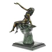 Two Tone Statue Sexy Lady Bronze Sculpture