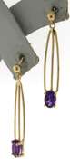 Simple Yellow Gold Amethyst Earrings