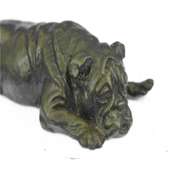 Sweet Little Bulldog Bronze Sculpture