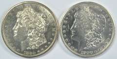 Semi-Prooflike BU 1880-S & 1900 Morgan Silver Dollars