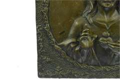 Bronze Jesus Christ and Angel Statue Wall Mount Figurine