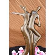 Couple Bronze Sculpture on Marble Base
