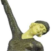 Belly Dancer Bronze Sculpture on Marble Base Statue