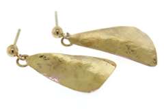 Nice Yellow Gold Triangle Textured Earrings