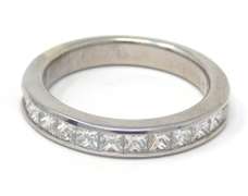 Elegant 14kt WG Princess Cut Channel Set Diamond Band